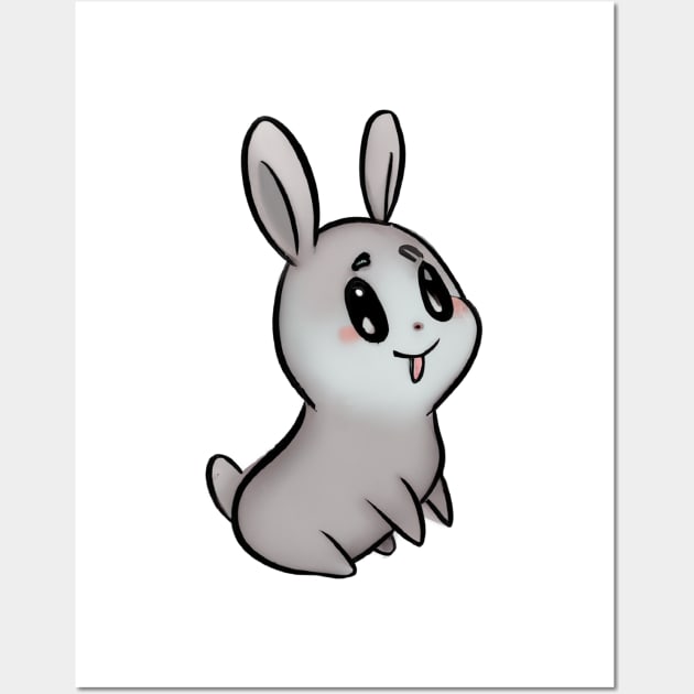 Cute Rabbit Drawing Wall Art by Play Zoo